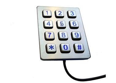 Klein 3 x 4 Waterdicht Mini Numeriek Metaaltoetsenbord met Matrijs/USB-Kabel