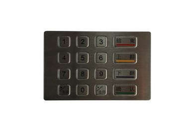 RS485 het Toetsenbord van het kioskroestvrije staal, 16 het Toetsenbord vlak Gepersonaliseerd van de Knoopbank ATM Lay-out